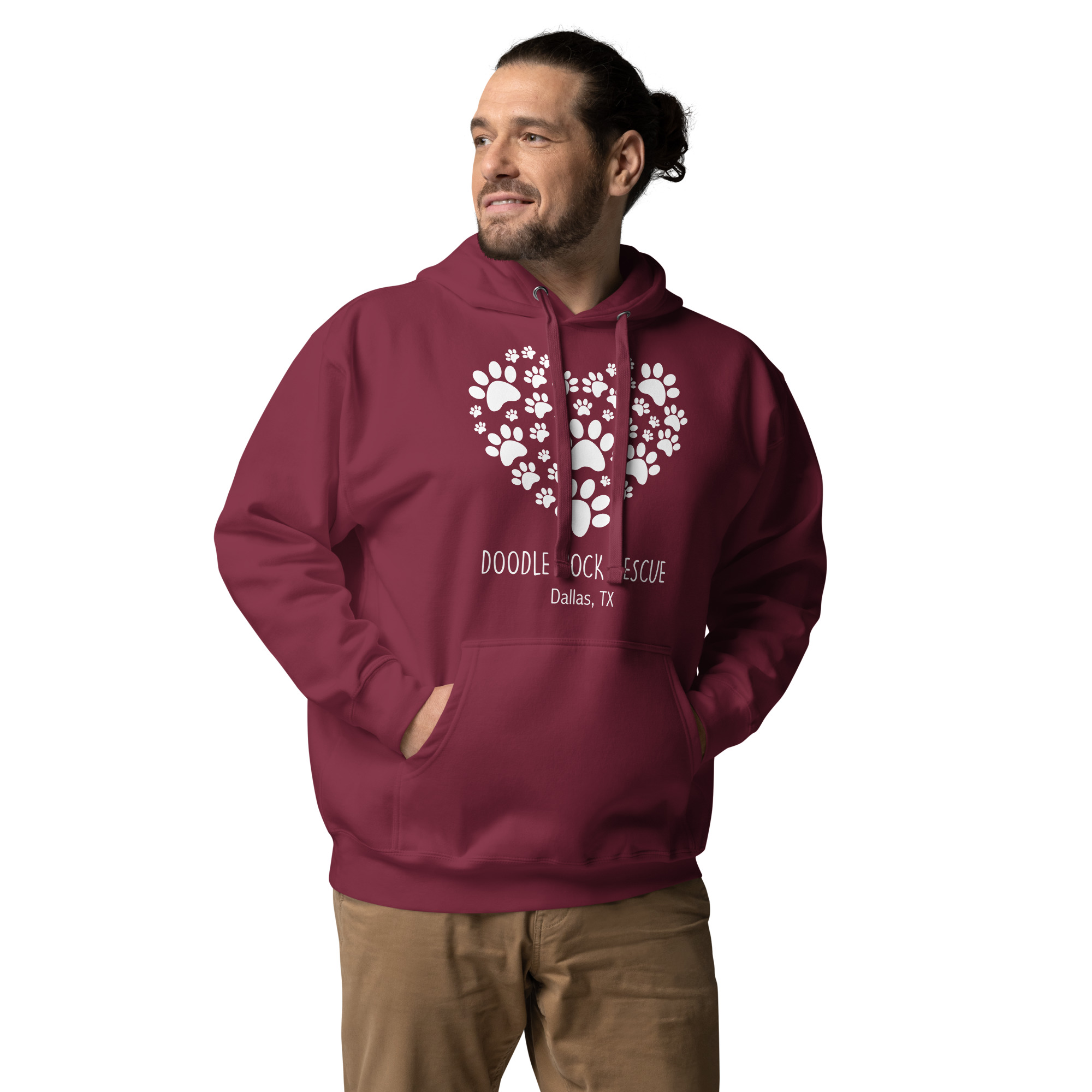 Paws Of Love Front Logo Unisex Hoodie - Image 3