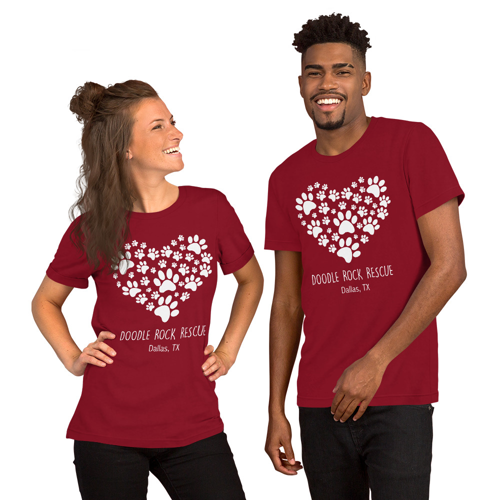 Paws Of Love Front Graphic Unisex T-Shirt - Image 3
